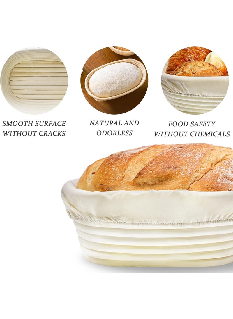JOUDIYA 2 Pcs Banneton Bread Proofing Basket with Liner, Sourdough Proofing Basket, 10" Oval Banneton Basket for for Professional or Home Sourdough Bread Baking - Image 5
