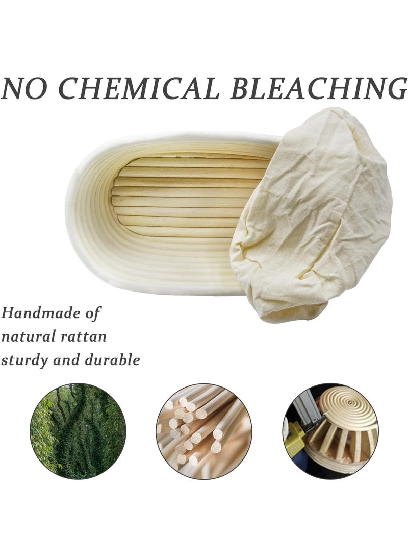 JOUDIYA 2 Pcs Banneton Bread Proofing Basket with Liner, Sourdough Proofing Basket, 10" Oval Banneton Basket for for Professional or Home Sourdough Bread Baking - Image 4