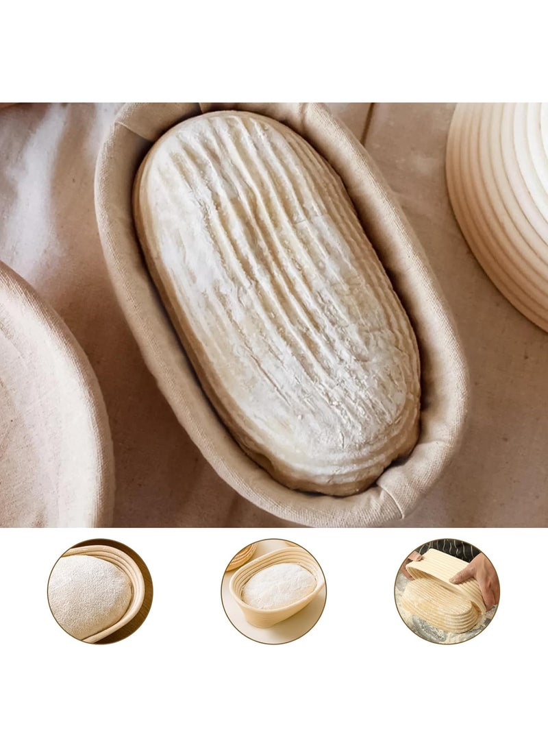JOUDIYA 2 Pcs Banneton Bread Proofing Basket with Liner, Sourdough Proofing Basket, 10" Oval Banneton Basket for for Professional or Home Sourdough Bread Baking - Image 2