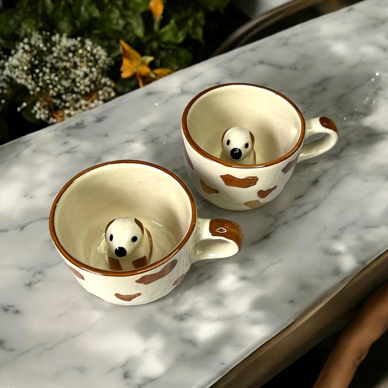 BACKKSPACE RETAIL 3D Animal Coffee Mug Comes with A Cute Dog Inside Creative Morning Animal Cup for Hot and Cold Tea Milk Coffee Perfect for Kids Decorations Best Office Cup Ceramic 350 ML - Image 3
