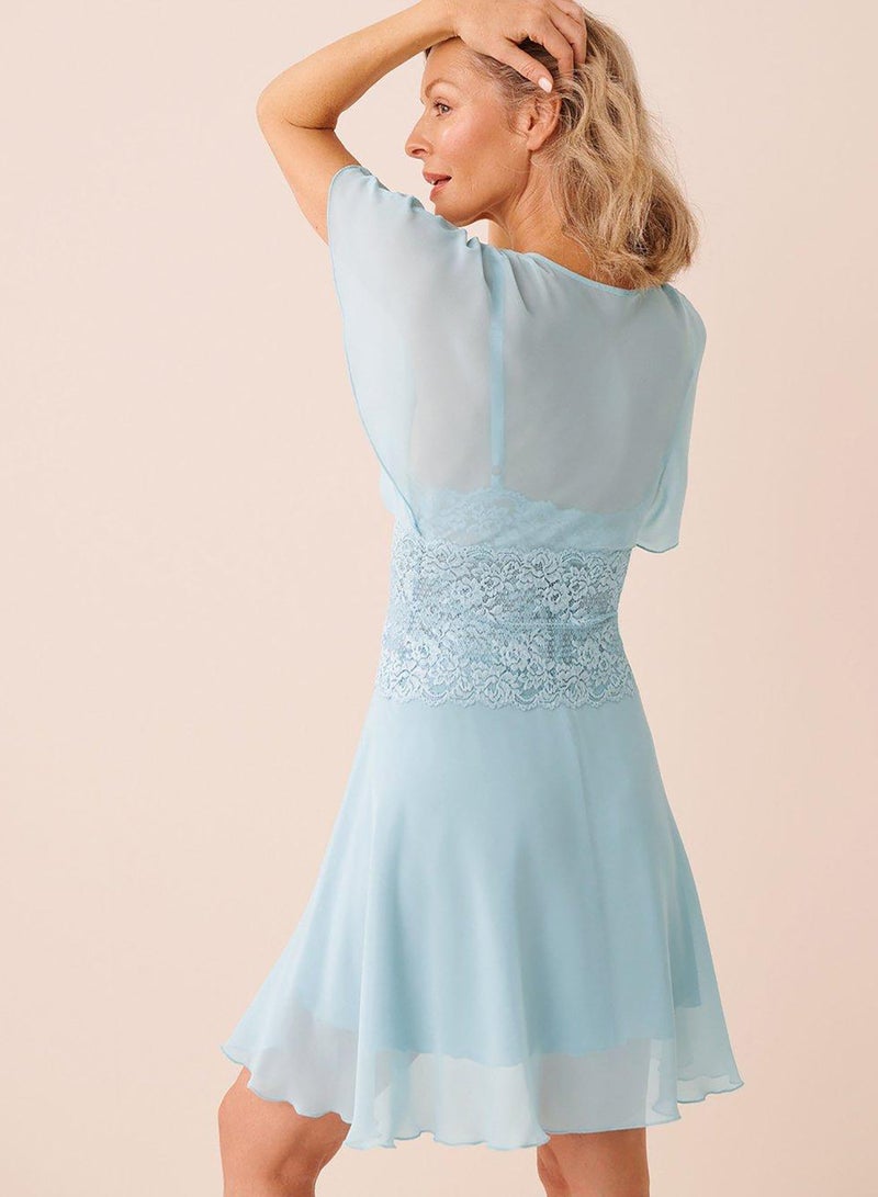 La Vie en Rose Chiffon and Lace Open Front Nightie - Image 2