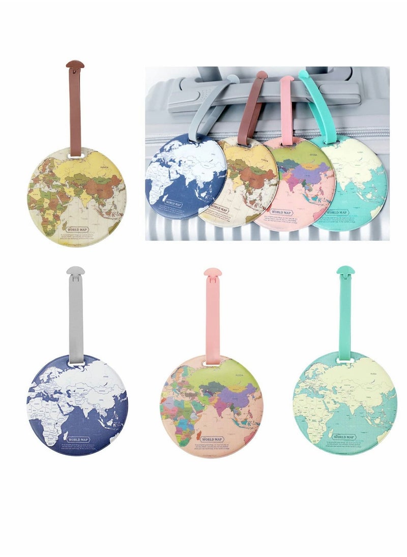 Y&D Luggage Tags, 4 Pcs World map Tags Set, Travel Bag Accessories, Identifier Label Holders for Backpack,  - Image 1