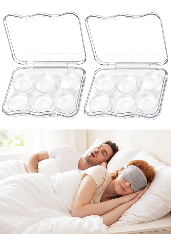 12PCS Soft Transparent Moldable Silicone Reusable Noise Reduction Earplugs For Sleep Travel Study - Image 1