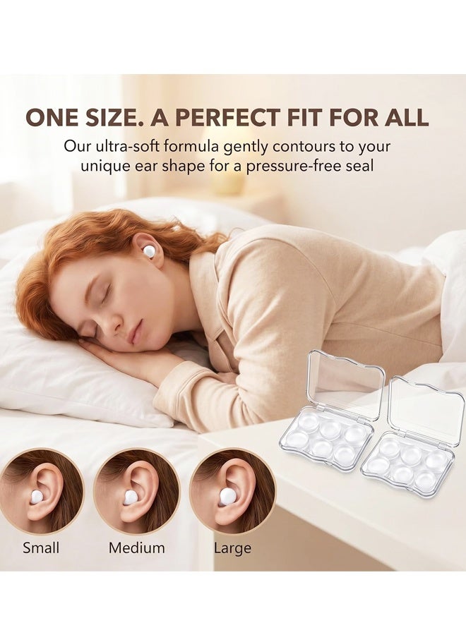12PCS Soft Transparent Moldable Silicone Reusable Noise Reduction Earplugs For Sleep Travel Study - Image 3