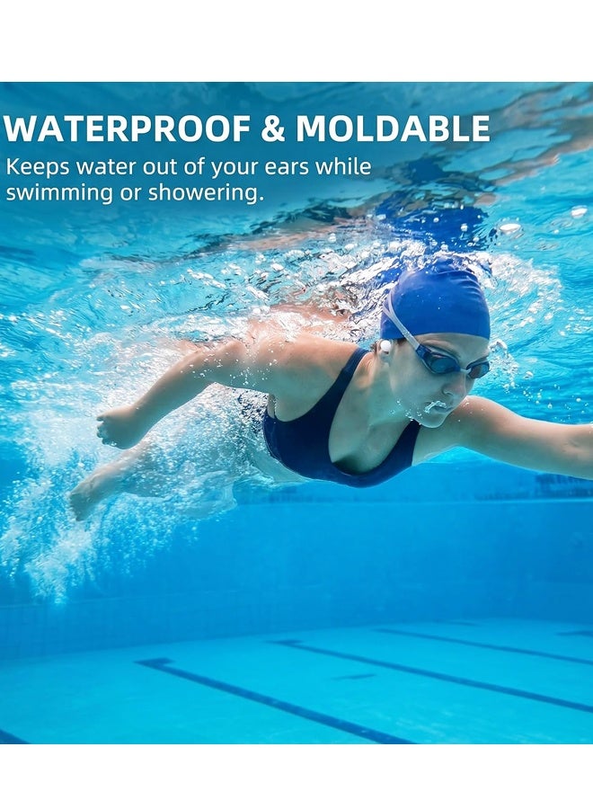 12PCS Soft Transparent Moldable Silicone Reusable Noise Reduction Earplugs For Sleep Travel Study - Image 5