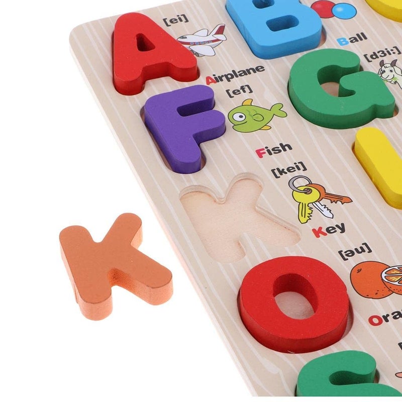 Generic Wooden Alphabet Letter Puzzle Board Educational Learning Toy with Phonetic Symbols and Pictures - Image 5