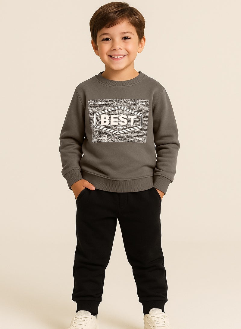 victor and jane Boys' Olive Green "BEST Future" Graphic Sweatshirt - Image 5