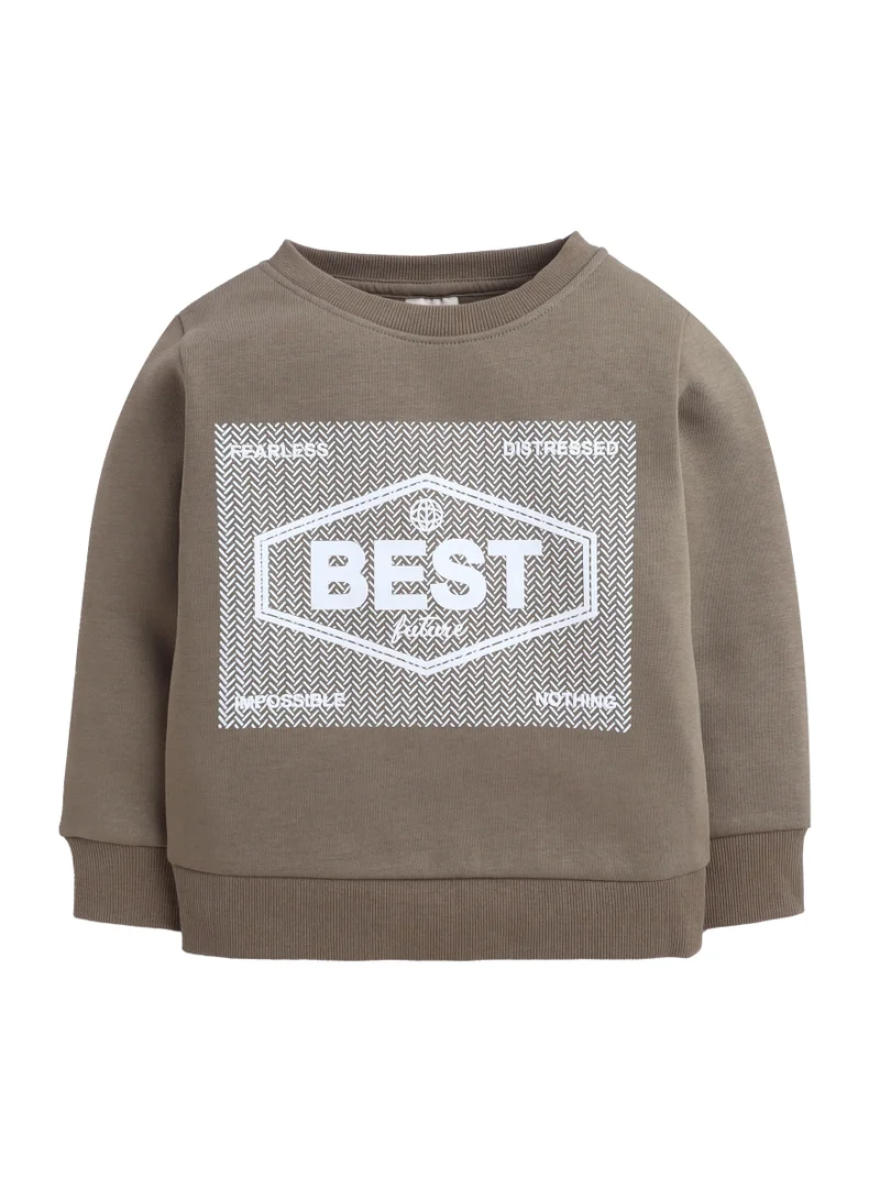 victor and jane Boys' Olive Green "BEST Future" Graphic Sweatshirt
