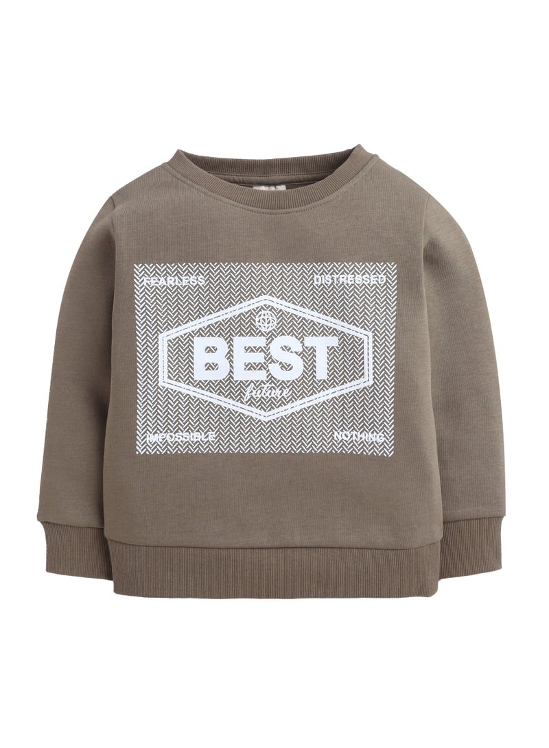 victor and jane Boys' Olive Green "BEST Future" Graphic Sweatshirt - Image 2
