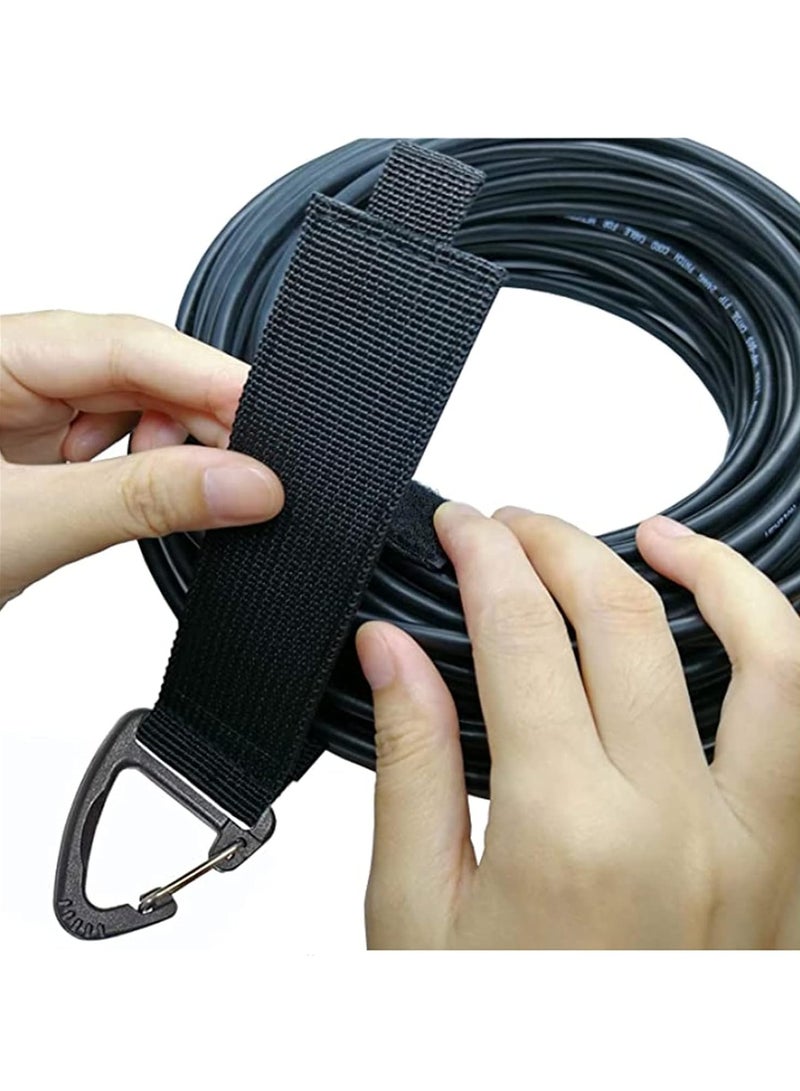 Bukela Extension Cord Holder Organizer, Hook and Loop Heavy Duty Storage Straps with Triangle Clips, Extension Cord Hanger for Garage Organization and Storage Cord Wrap Keeper 4 Pcs (Black) - Image 3