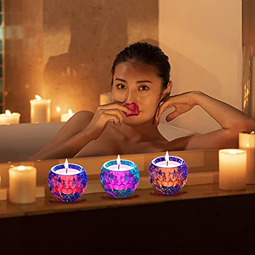 MCCKLE 4PCS Tealight Candle Holder Resin Molds Succulent Planter Silicone Molds for Resin Epoxy Casting Mold for DIY Candlestick Jewelry Box Flower Pot Wedding Home Table Decor - Image 3