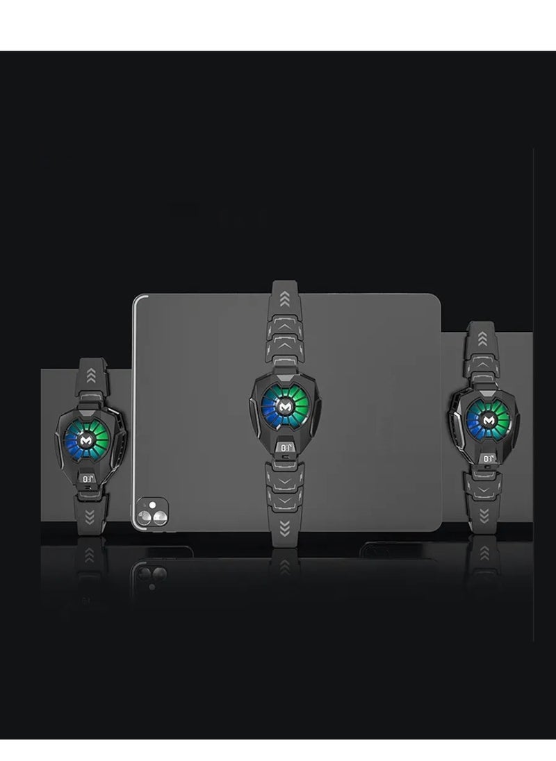 ELTRAZONE MEMO DL05 Tablet Gaming Cooler iPad Tablet Radiator Semiconductor Gaming Cooling Fan Tablet Cooler With RGB Light For Gamer Digital Display Heatsink Semiconductor Black - Image 4