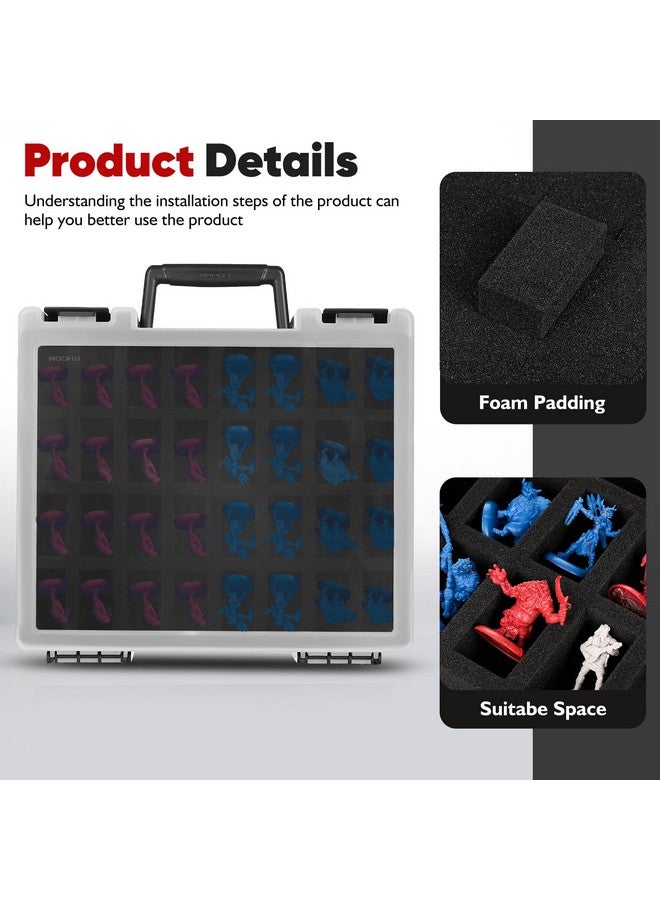 RISOU Sturdy Miniature Figure Storage Carrying Case for Standard Sized Figures - 128 Slot Miniature Figure Box Compatible with 40k,D&D and More.(CASE ONLY) - Image 5