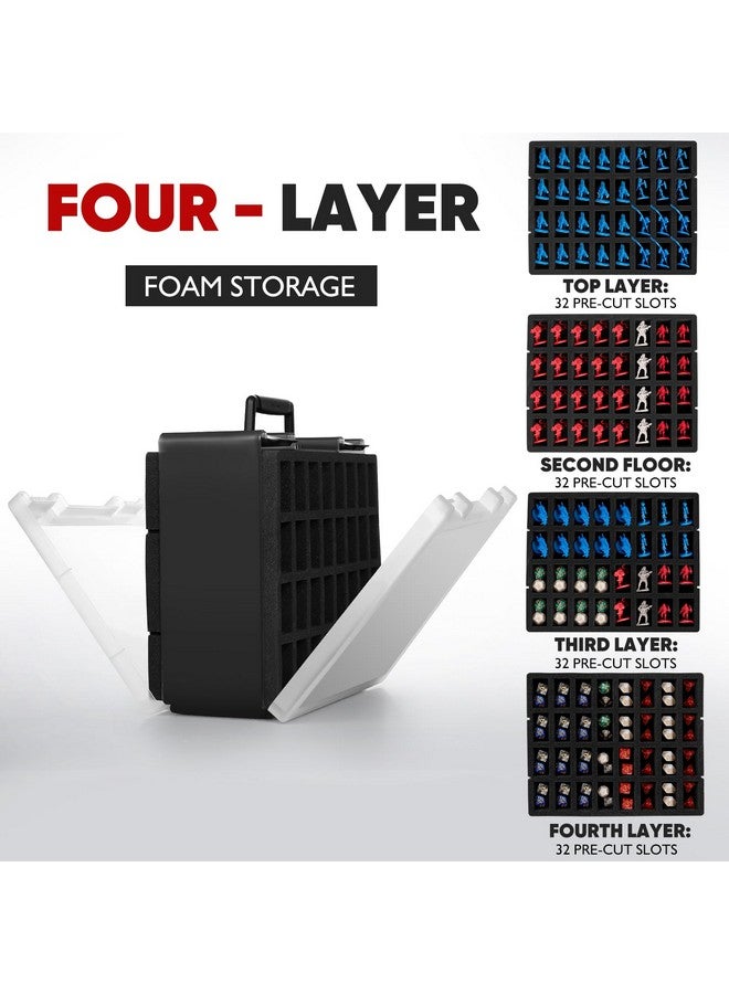 RISOU Sturdy Miniature Figure Storage Carrying Case for Standard Sized Figures - 128 Slot Miniature Figure Box Compatible with 40k,D&D and More.(CASE ONLY) - Image 2