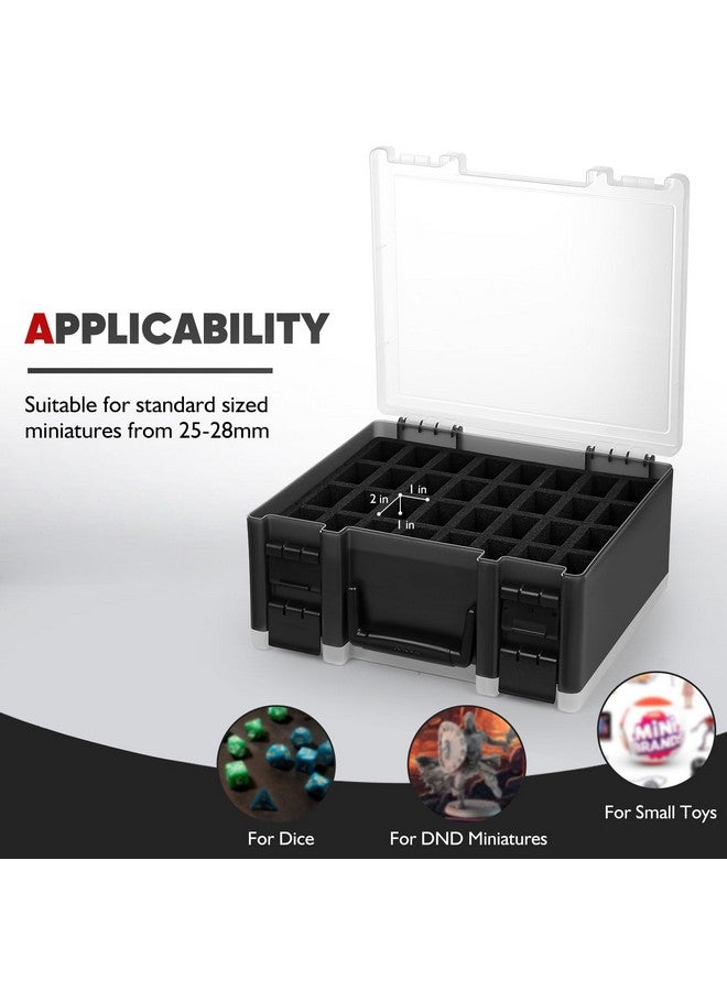 RISOU Sturdy Miniature Figure Storage Carrying Case for Standard Sized Figures - 128 Slot Miniature Figure Box Compatible with 40k,D&D and More.(CASE ONLY) - Image 3