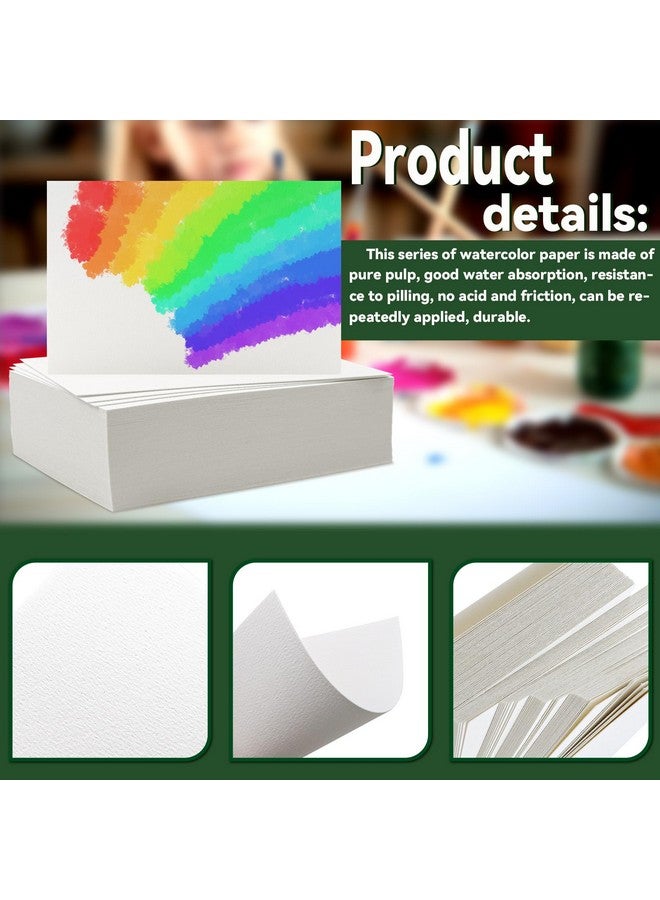 Fyess 120Pcs 100% Rag Cotton White Watercolor Paper Cold Press Paper Bulk Watercolor Drawing Student Artist For Kids 5 X 7 Inch - Image 3