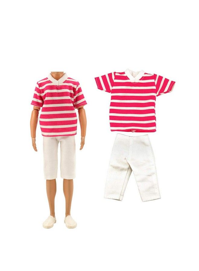 Barwa Lot 3 Sets Fashion Outfit Clothes 3 Tops With 3 Trousers For 12 Inch Boy Friend Doll - Image 4