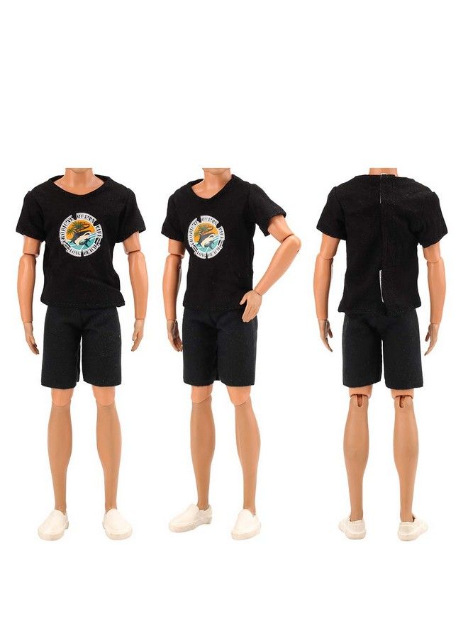 Barwa Lot 3 Sets Fashion Outfit Clothes 3 Tops With 3 Trousers For 12 Inch Boy Friend Doll - Image 5