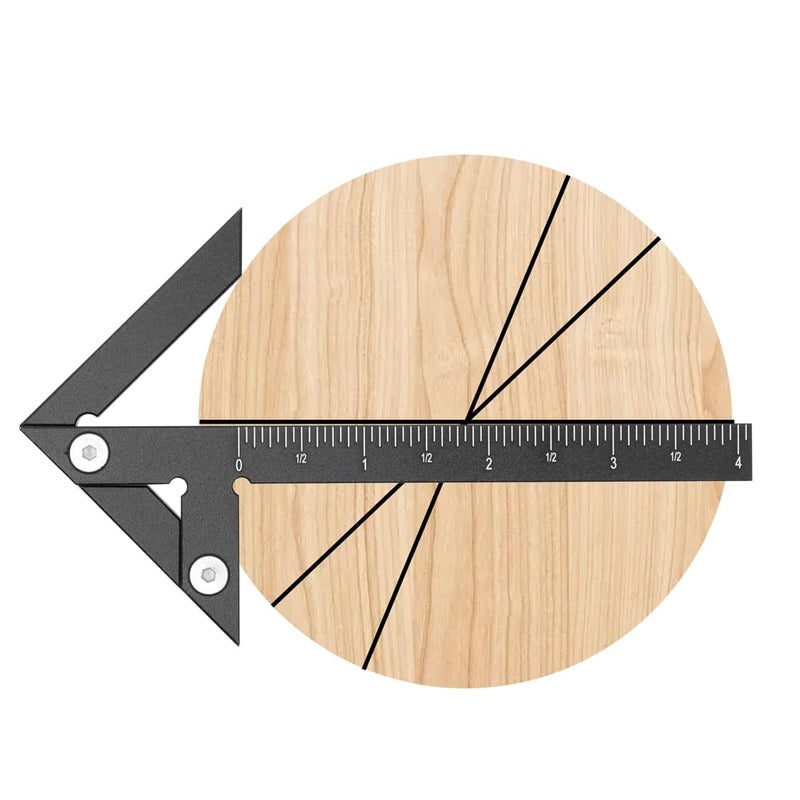 KETIPED Aluminum Imperial Circle Center Positioning 4590 Degree Positioning Ruler Right Angle Positioning Centerline Positioning MultiFunction Arrow Ruler HighPrecision Measuring Ruler044BK