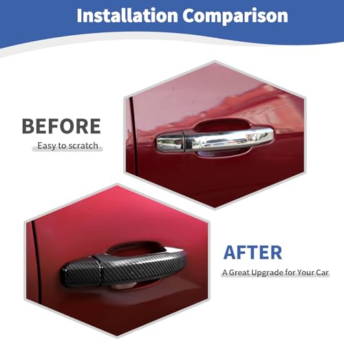 JOSHELA for Silverado Door Handle Cover Trim for Chevy SilveradoTahoe for GMC SierraYukon 20142018 Carbon Fiber Grain Exterior Accessories 4pcs - Image 3