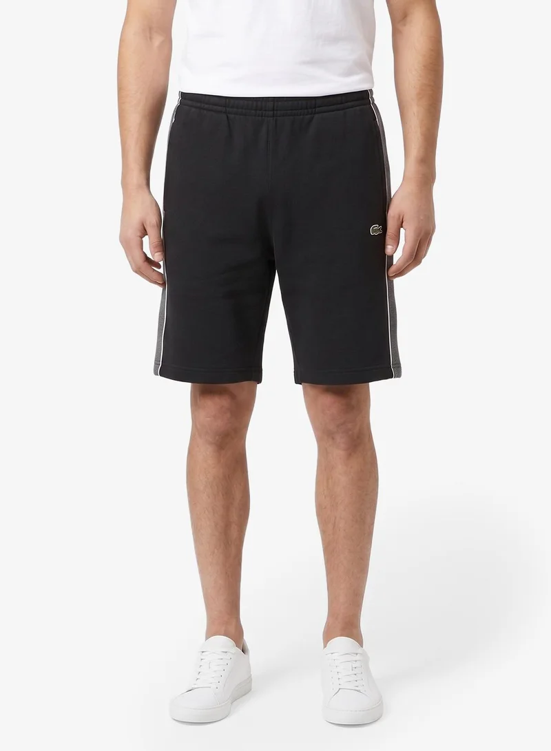 LACOSTE Regular Fit Colorblock Fleece Shorts