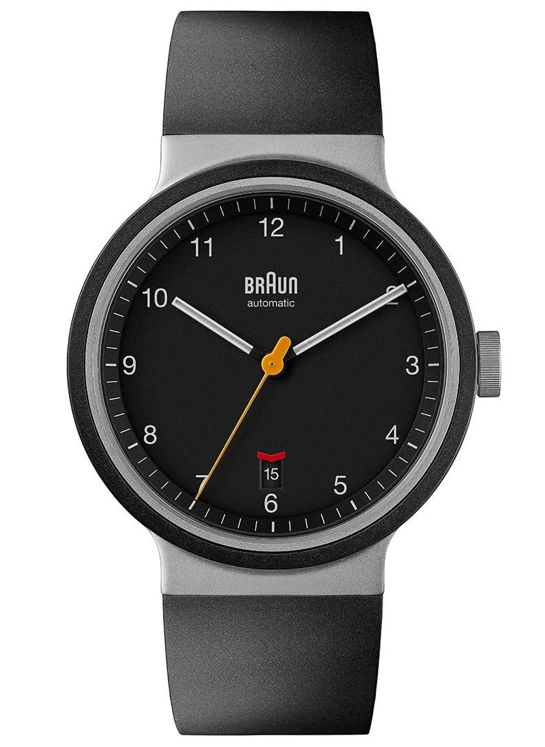 BRAUN Braun Men's 40mm Automatic Watch with Black Rubber Strap BN0278 