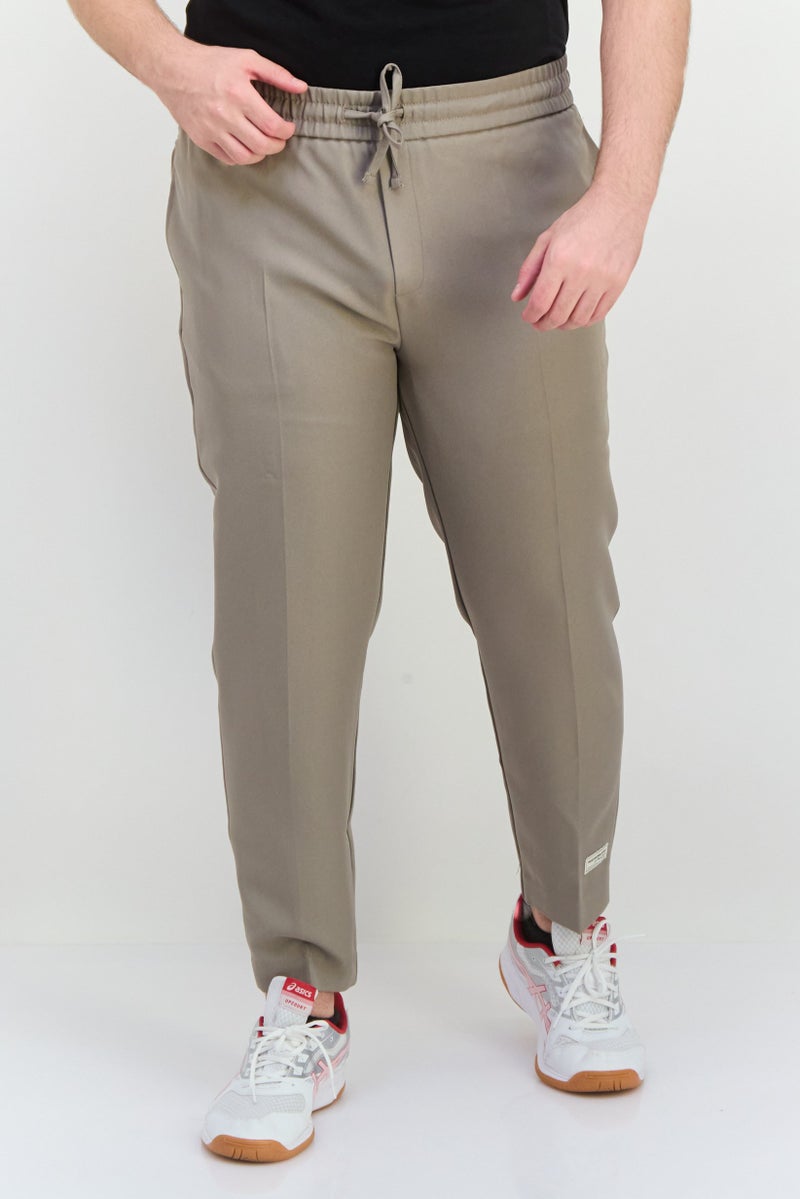 The Giving Movement Men Regular Fit Brand Logo Straight Leg Pants, Grey - Image 1