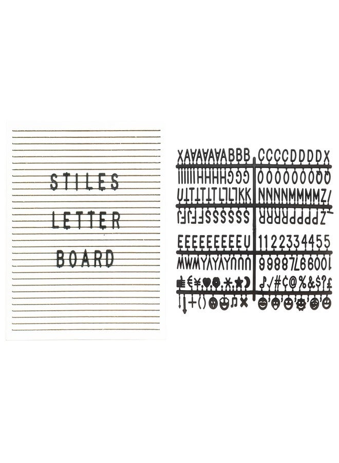 Stiles 10"x10" Wood Letter Board Sign Set, With 340 Plastic Letters, Numbers, and Symbols, Changeable Wooden Message Board for Menu, Milestones, or Baby Announcement Sign, White - Image 1