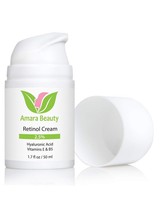 Amara Beauty Retinol Cream for Face 2.5% with Hyaluronic Acid & Vitamins E & B5, 1.7 fl. oz.  - Image 2
