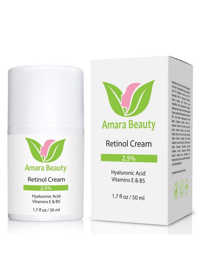 Amara Beauty Retinol Cream for Face 2.5% with Hyaluronic Acid & Vitamins E & B5, 1.7 fl. oz.  - Image 3