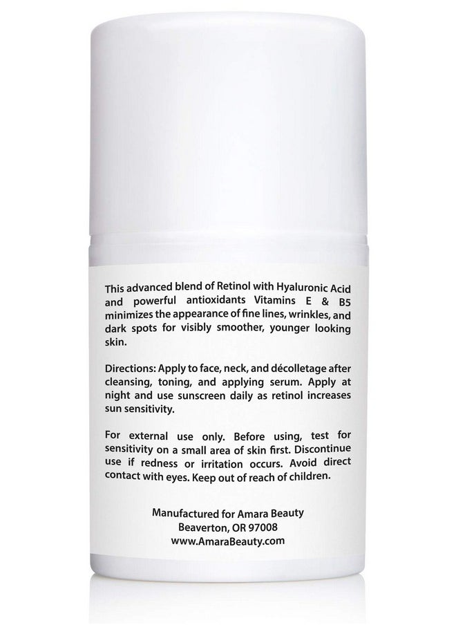 Amara Beauty Retinol Cream for Face 2.5% with Hyaluronic Acid & Vitamins E & B5, 1.7 fl. oz.  - Image 5