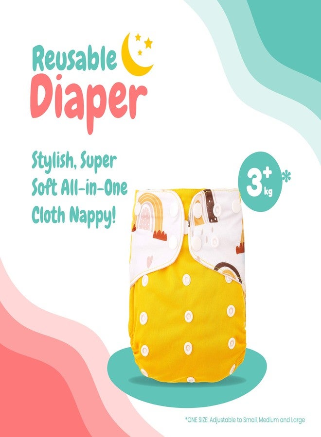 GUCHIGU Baby Cloth Diaper Washable Reusable Diapers Insert All-in-One Pocket Nappy Soft Fleece Lined for Most Babies and Toddlers Adjustable Sizes, 1 Wet-Free Insert with Snaps (One Size, BK18-B) - Image 4