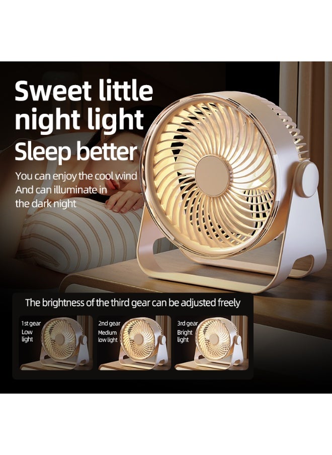 Generic Desk Fan, Dual-Mode Hanging or Standing, Multi Scene Turbo, 5-Speed Breeze, 90° Adjustable Airflow & Ambient Night Light，Long-Lasting with 8-12 hours, fast charge in 2 hours，purple and white  - Image 5