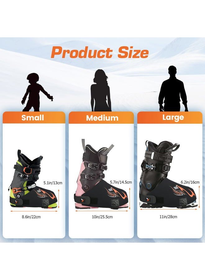 Yncotte Ski Boot Covers, 2 Pairs Boot Glove Keep your Feet Dry & Warm, Ski Shoe Covers for Skiers Winter Outdooe Sports Skiing Accessories Ski Gift (Small) - Image 4