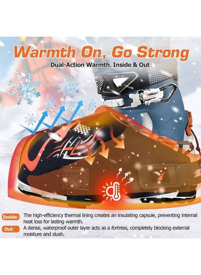 Yncotte Ski Boot Covers, 2 Pairs Boot Glove Keep your Feet Dry & Warm, Ski Shoe Covers for Skiers Winter Outdooe Sports Skiing Accessories Ski Gift (Small) - Image 2
