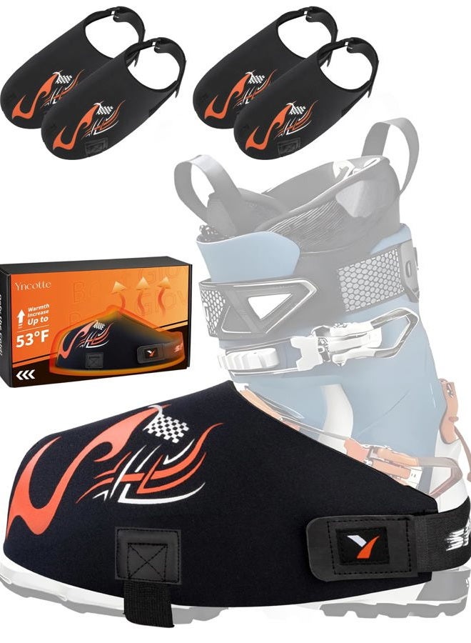 Yncotte Ski Boot Covers, 2 Pairs Boot Glove Keep your Feet Dry & Warm, Ski Shoe Covers for Skiers Winter Outdooe Sports Skiing Accessories Ski Gift (Small) - Image 1