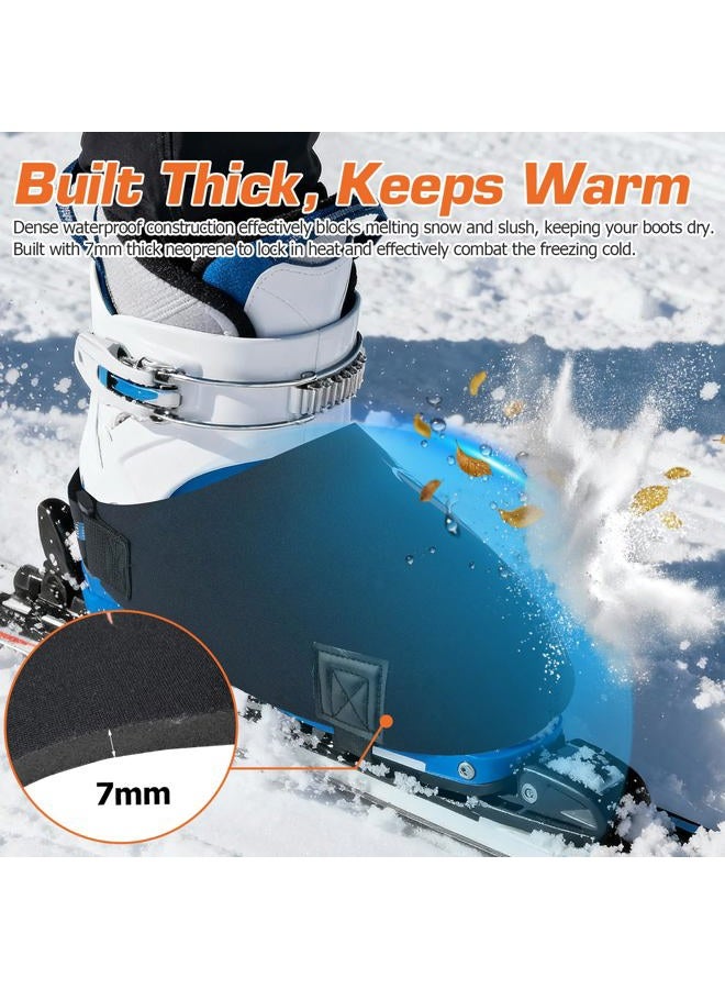 Yncotte Ski Boot Covers, 2 Pairs Boot Glove Keep your Feet Dry & Warm, Ski Shoe Covers for Skiers Winter Outdooe Sports Skiing Accessories Ski Gift (Small) - Image 3