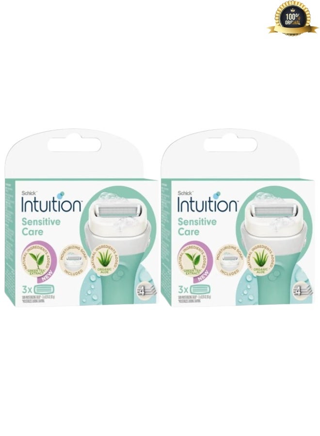 Intuition 2 Pieces 3-Piece Intuition Sensitive Care Moisturizing Razor Blade Refills Multicolour 10grams - Image 1