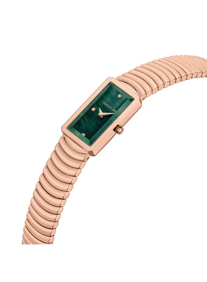 شيروتي 1881 Vallucciole 17mm Green Mother-of-pearl Dial Quartz Analog Watch For Women