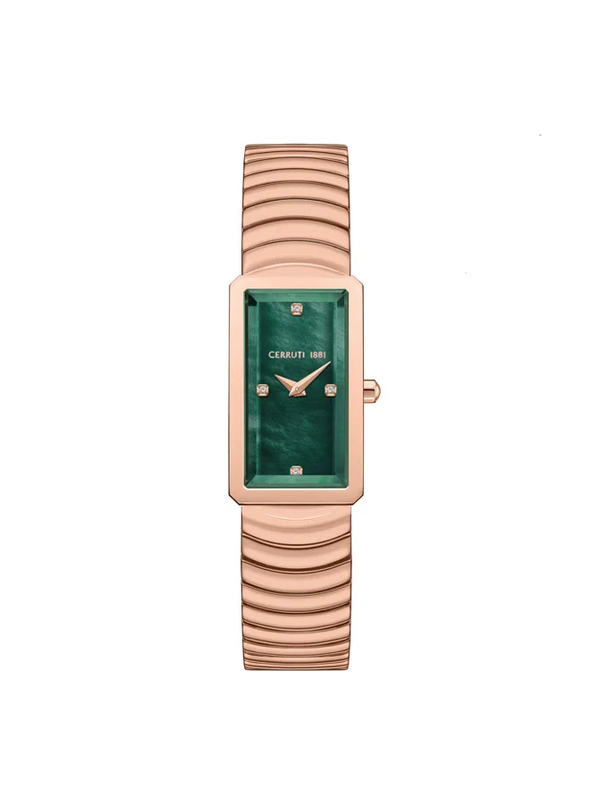 شيروتي 1881 Vallucciole 17mm Green Mother-of-pearl Dial Quartz Analog Watch For Women