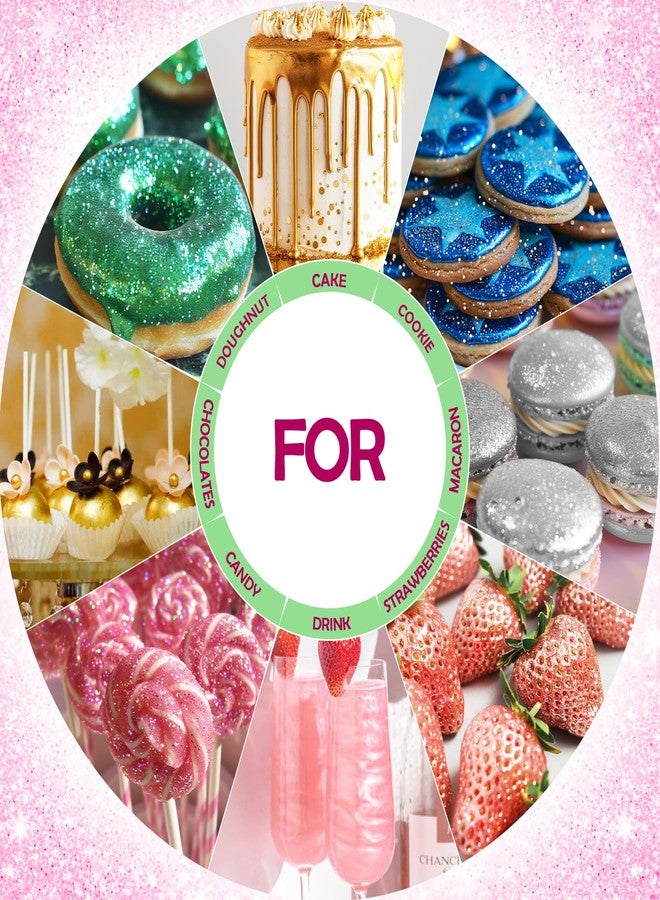 ERCorArt Edible Glitter - 6 Colors Luster Dust Edible, Food Grade Cake Decorating Shimmering Glitter for Drinks, Powder Glitter for Fondant, Chocolate, Candy, Cookie- 3g, Vegan - Image 5