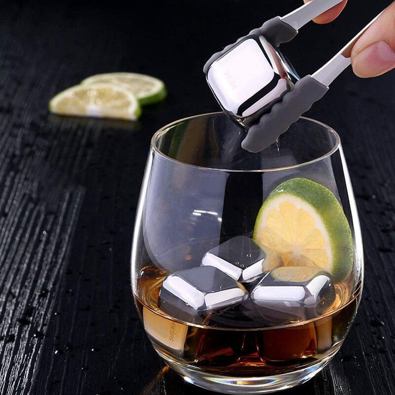 Honexa Exclusive Stainless Steel Whiskey Stones High Cooling Technology Ice Cubes Chilling Rocks Reusable Wine Stone Durable Beer Drink Freezer Cooler Rock for Christmas and Birthday Gifts Set of 8 - Image 4