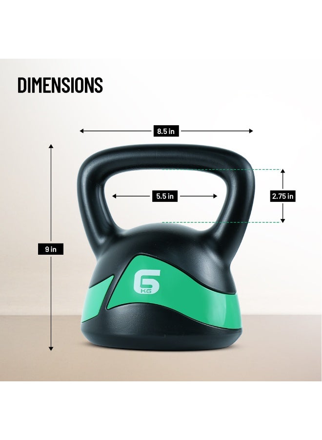 Axox Fitness Kettlebell 6kg-Vinyl Coated, Durable, Flat Base, Wide Grip for Strength, Cardio & Home Workouts - Image 5