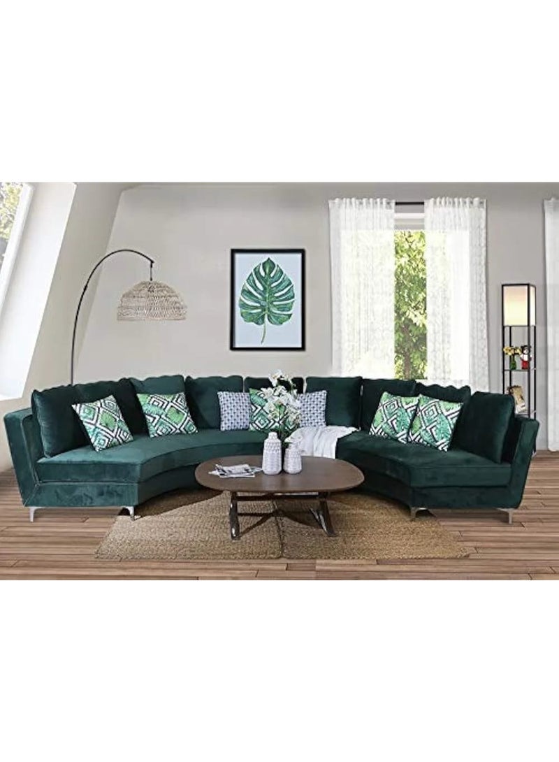 مهارة البحر طقم أريكة زاوية كوستكو (منحنية) - أخضر، 300×300 سم - Image 1