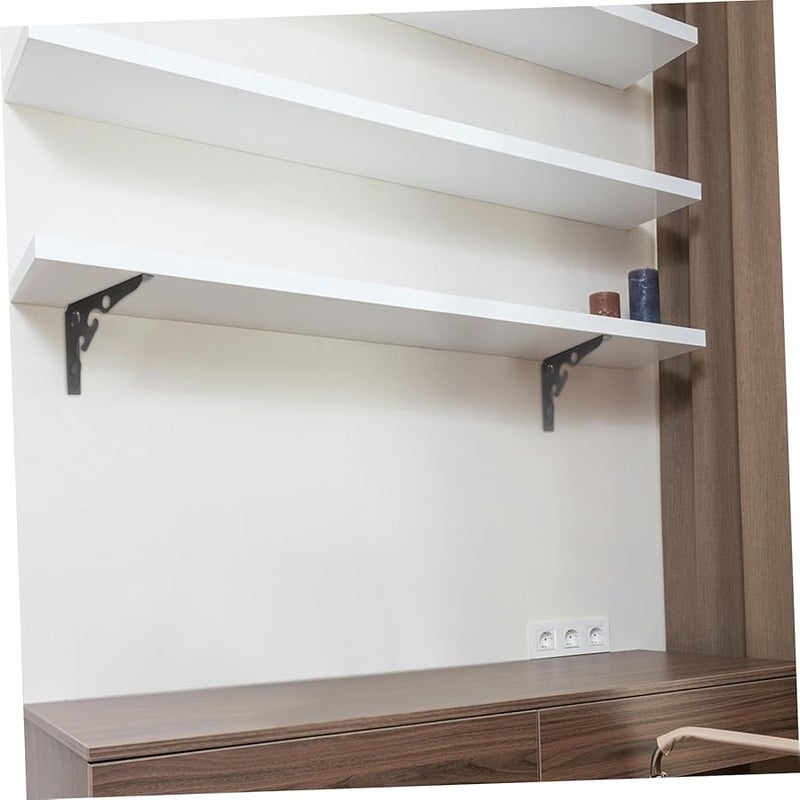 Tehaux Heavy Duty Metal Shelf Brackets 2Pcs Black Wall Mounted Floating Shelves Support - Image 4