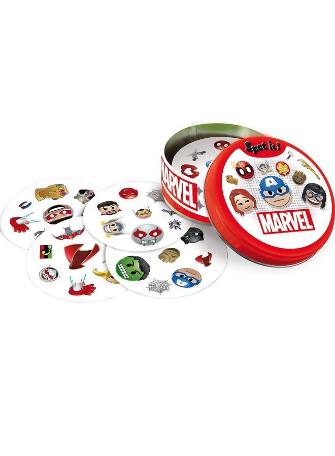 DOBBLE Spot It! Marvel Emojis Card Game, Matching Game, Fun Kids Game for Family Game Night, Travel Game for Kids, Great Gift for Kids, Age 6+, 2 to 8 Players Average Playtime 15 Minutes - Image 1