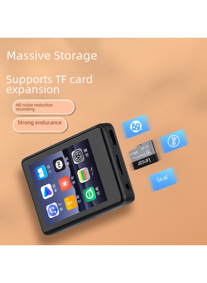 Beauenty 2.4-inch Full-touch Mp4 Player Bluetooth Electronic Book Study Recording Radio Broadcasting Video Player P3-Body Color:Black-Memory Capacity:Complete Set With 16GB Memory Card - Image 5