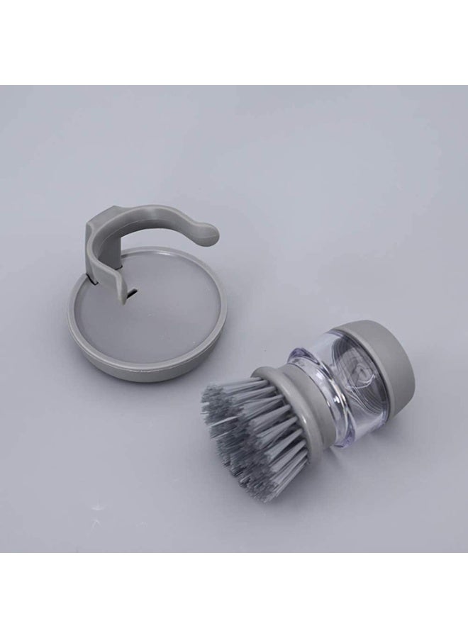 Palm Scrub Brush Soap Dispenser Grey/Clear 8.8x9.5x13.5centimeter - Image 3