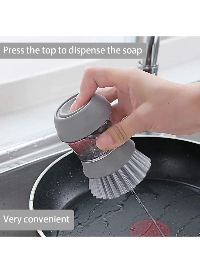 Palm Scrub Brush Soap Dispenser Grey/Clear 8.8x9.5x13.5centimeter - Image 4