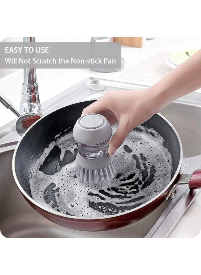 Palm Scrub Brush Soap Dispenser Grey/Clear 8.8x9.5x13.5centimeter - Image 5